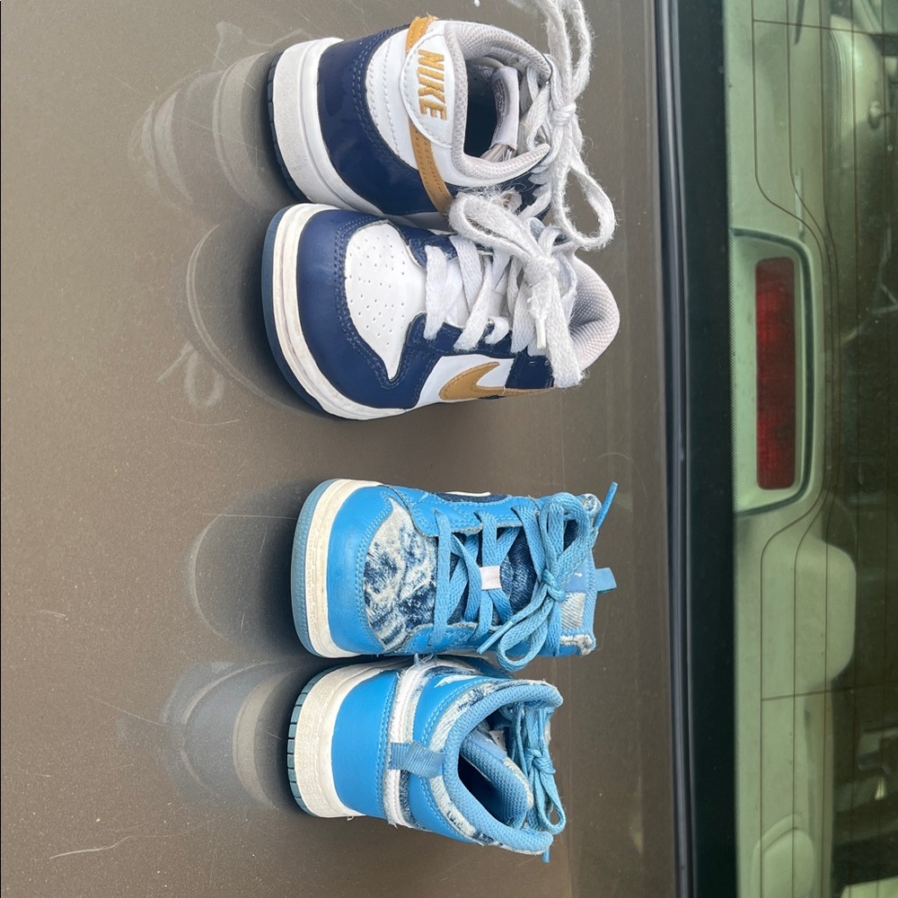 Nike Kids Navy, White & Gold High-Top Sneakers